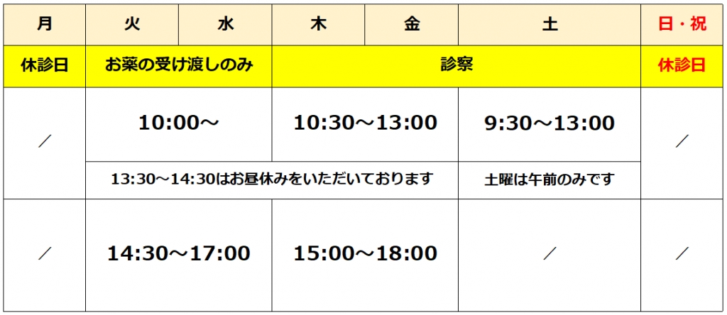 来院の際はご予約をお願いします